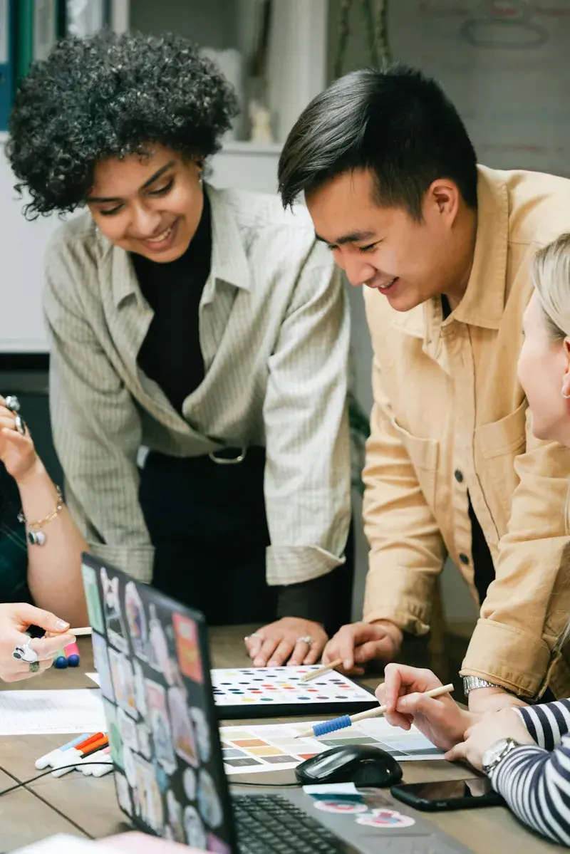 Team Huh collaborating on client work