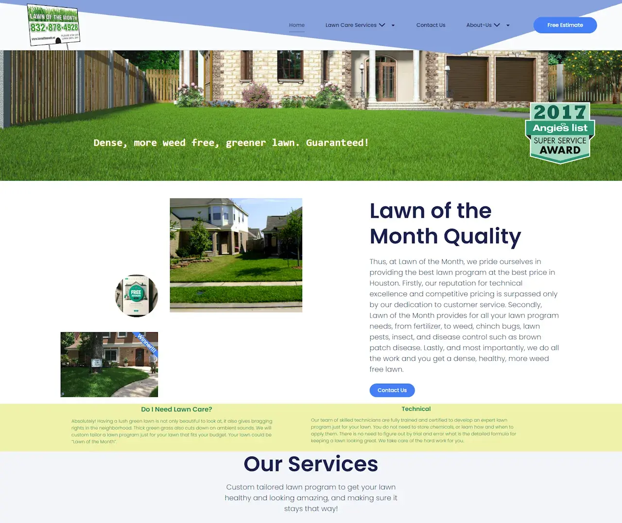 Lawn of the Month website preview