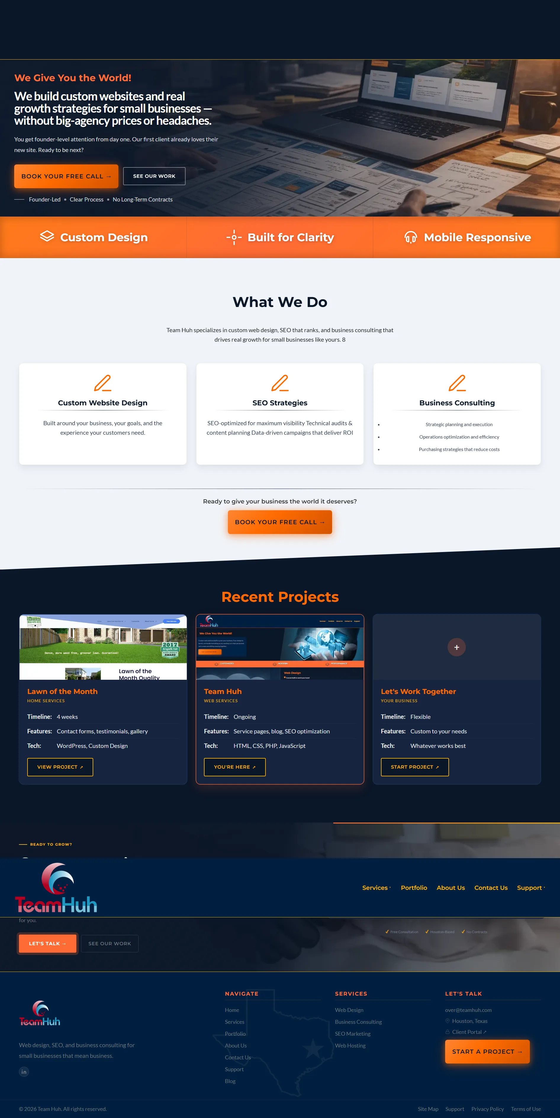 Team Huh homepage project preview